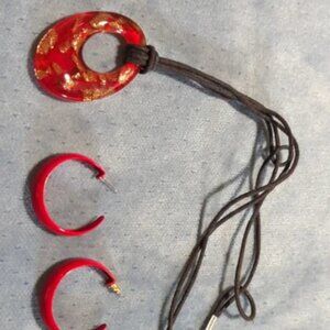 Elegant Red and Gold Earrings